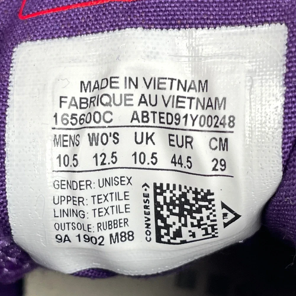 Converse‎ Golf Le Fleur Chuck 70 Hi Quilted Velvet Tillandsia Purple Mens 10.5